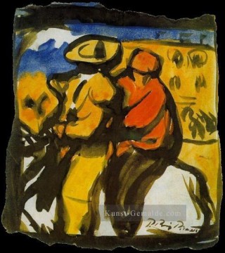 picador vom stier gefangen Ölbilder verkaufen - Picador et Monosario 1900 Kubismus Pablo Picasso